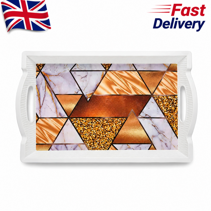 Serving Tray With Grip Handles for Food Prep Tea Breakfast in Bed 49 x 31cm Plastic Tray for Stable Dining