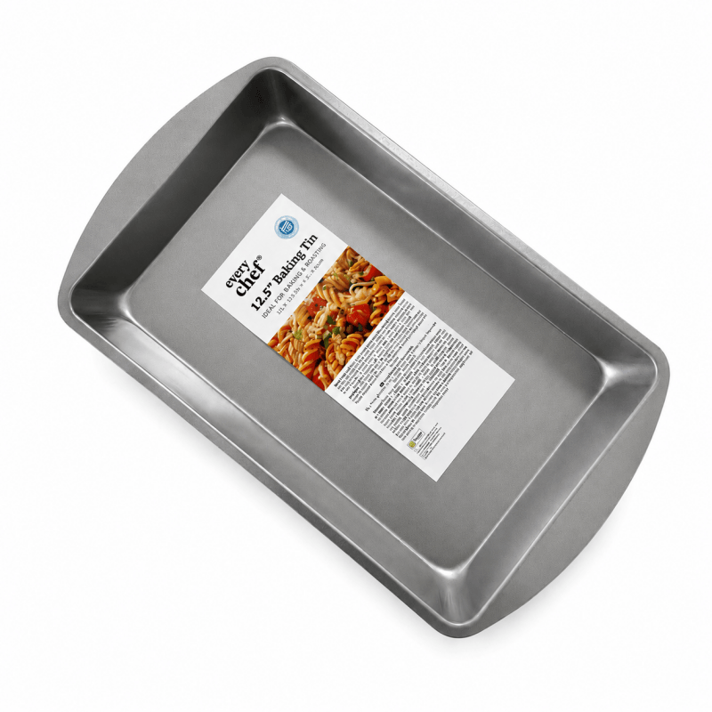 Rectangular Baking Tray 32 x 19 x 4cm Deep Oven Baking Pan, Metal Roasting Tray for Cakes, Brownies, Lasagne and Everyday