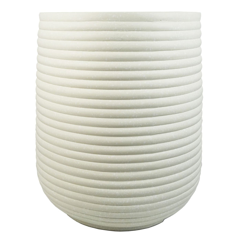 46cm x 40cm Mikos Extra Large Ridged Composite Planter Stone Colour